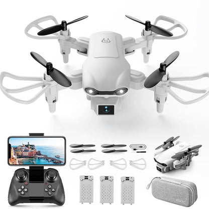 4DRC V9 Mini Drone for Kids with 720P HD FPV Camera, Foldable RC Quarcopter for Boys Girls with Altitude Hold, Headless Mode, One Key Start, Tap Fly, Speed Adjustment, 3D Flips, 2 Modular Batteries