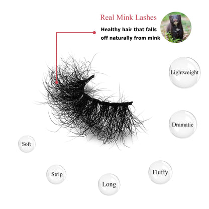 Fluffy Mink Lashes viEYEve False Eyelashes Natural Real Mink Lashes Fluffy Long 5D Dramatic Eyelashes for Women Full Lashes Durable Reusable Mink Eyelashes Messy Bomb1 pair