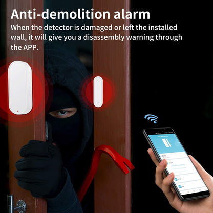 HEIMAN WiFi Door Sensor, Check Door Open/Closed Status, Smart Window Door Contact Sensor Alarm for Home Security, APP Remote Notification, Door Open Detector Compatible with Alexa and Google Assistant