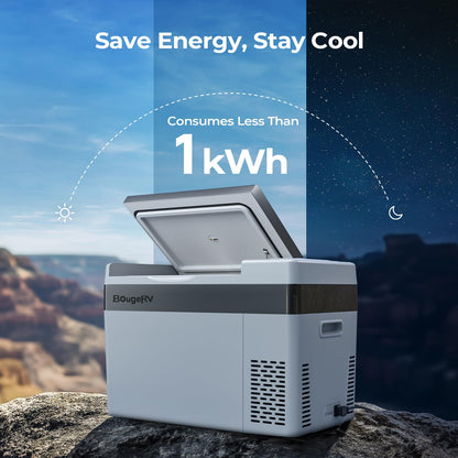 BougeRV 12 Volt Refrigerator 12V Car Fridge 30 Quart Portable Freezer Compressor Cooler -8℉~50℉ Compressor Freezer, 12/24V DC 110~240 Volt AC, for Truck RV SUV