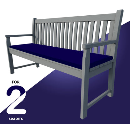 iStyle Mode Outdoor/Indoor Water Resistant 2 Seater Bench And Patio Furniture Padded Cushion ONLY Garden Furniture Pad 108cm x 45cm x 6cm thick (Navy)