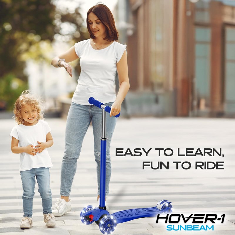 Hover-1 Sunbeam Kick Scooter with Multicolor Wheel Lights, 4.5” Front Wheels, Rear Foot Brake, and 110 Pound Weight Capacity