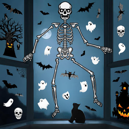 Suponar Halloween Window Clings and Decals for Glass, Home Party Decorations, 6 Sheets