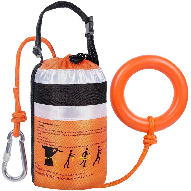HOKINETY Water Rescue Throw Bag - 3/10 Inch Rope 70FT Up to 1900lbs Tensile Strength Throwable Flotation Device - Emergency Safety Equipment for Kayak Raft Boat