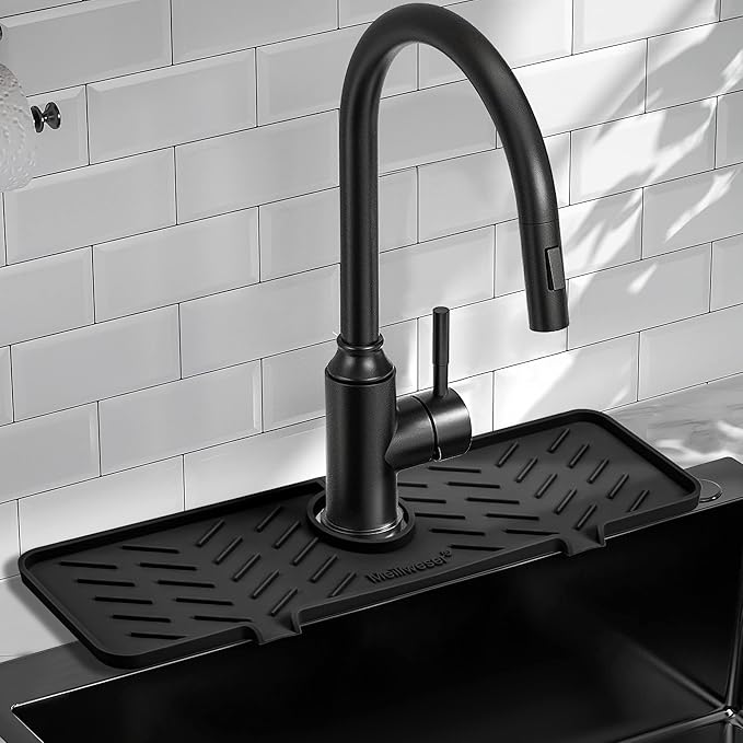 Meiliweser Silicone Faucet Mat for Kitchen Sink – Gen 2 Splash Guard