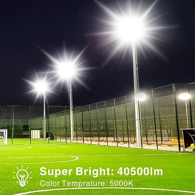 STASUN LED Flood Light Outdoor, 450W 40500lm Outdoor Lighting with 330° Wider Lighting Angle, 5000K, 3 Adjustable Heads, IP66 Waterproof LED Security Area Lights for Yard, Stadium, Parking Lot