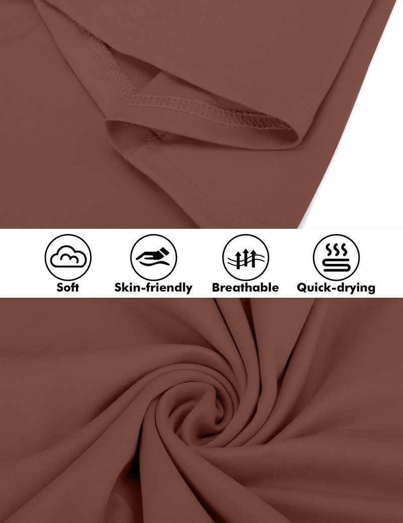 FKEEP Women's Tennis Golf Dresses Zipper V-Neck Sport Activewear with Shorts and Pocket Workout Athletic (Brown, XS)