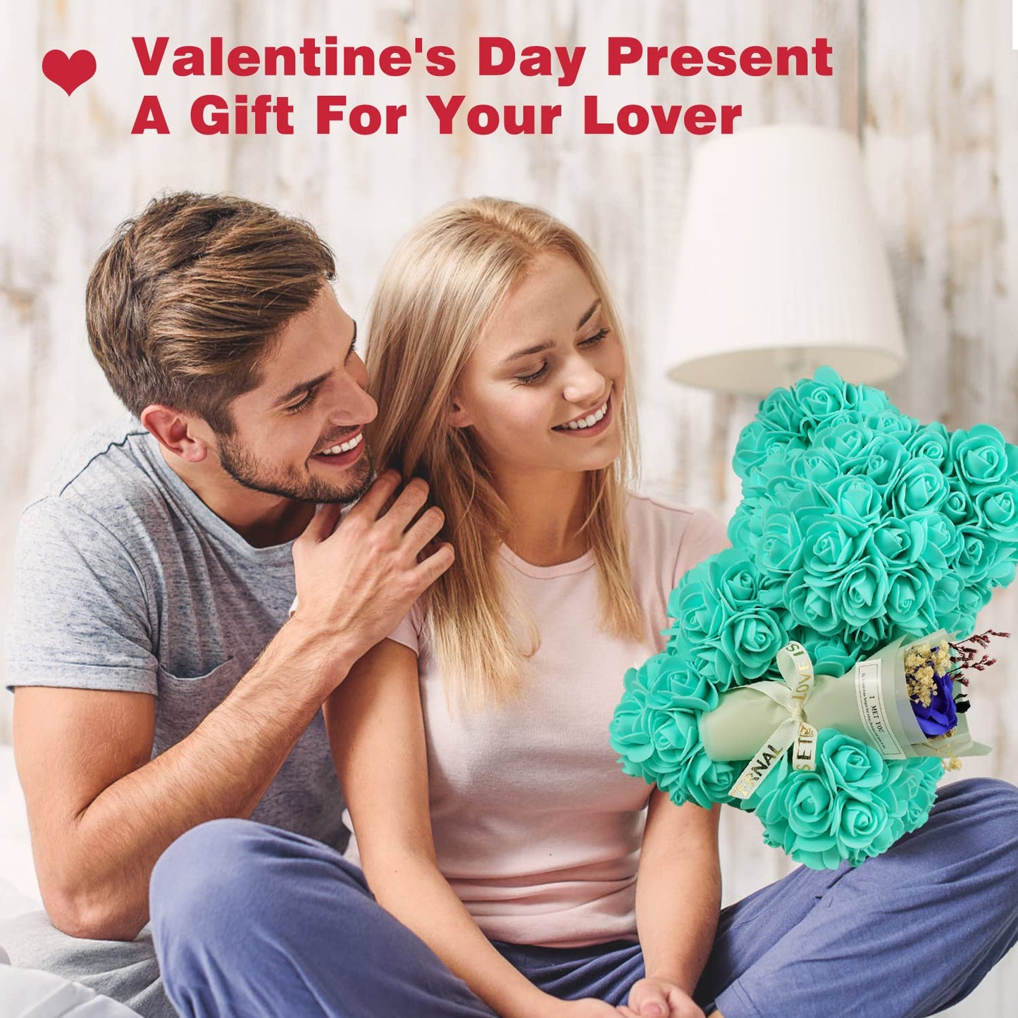 Valentines Day Gifts for Her Rose Bear for Women, Artificial Rose Teddy Bear Birthday Bouquet, Mother's Day Rose Gift, Perfect for Wife, Mom, Grandma (Rose Red)