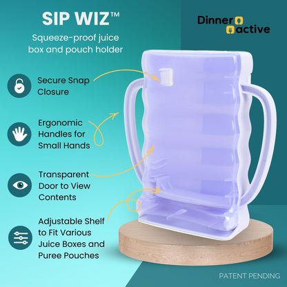 Dinneractive Sip Wiz - Baby Pouch Holder No Squeeze Pouch Food Pouches & Juice Box Holder - Anti-Squeeze Yogurt Pouch Reusable Toddler Essentials