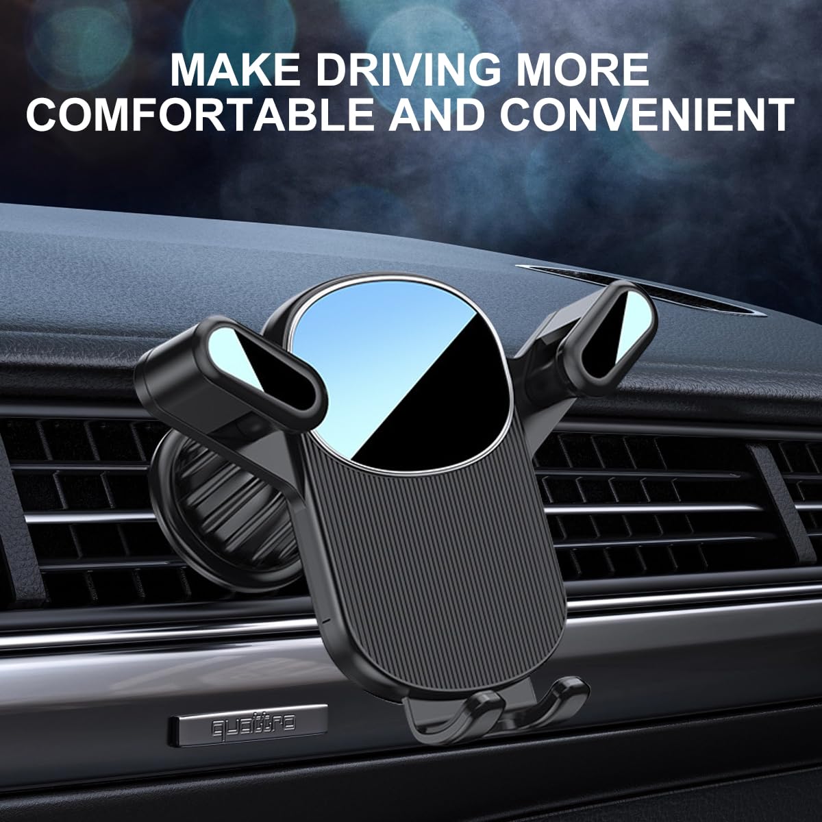 Car Phone Holder Mount, Super Stable Air Vent Cell Phone Car Mount, 360° Rotation,One Button Release for iPhone, Samsung, Google, and All Other Smartphones,Q7,Black