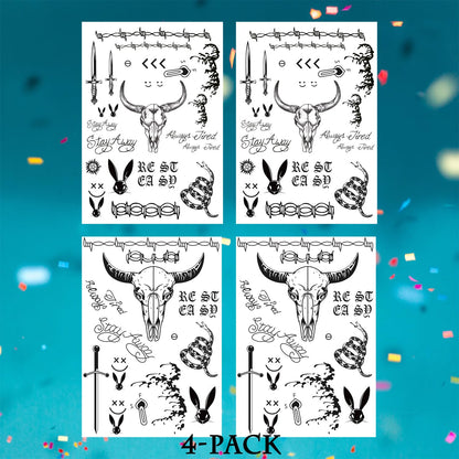 Halloween Temporary Face Tattoos, Fake Tattoo Stickers