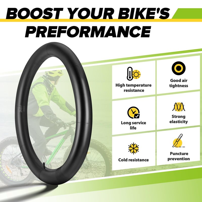 1 Pack 26x4 Fat Tire Tube with AV 32mm, 26x3.5-4.5 Fat Bike Tubes Heavy Duty with 1 Tire Lever, 26 x 4.0 Premium Butyl Rubber Bike Tube for Road/MTB/E Bike 26 x 3.50, 26 x 4.0, 26 x 4.5 by Hydencamm