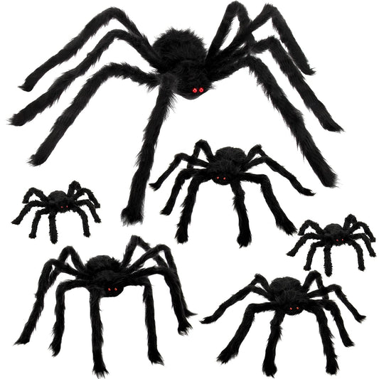 Colovis 6 Pcs Halloween Spider Decorations, Realistic Large Scary Spider Decoration for Home Giant Spiders Props for Indoor Outdoor Party Decorations