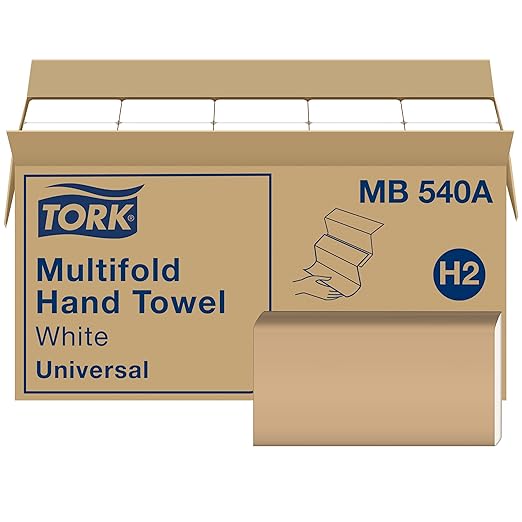 Tork Multifold Hand Towel White H2, 100% Recycled Fibers, 16 x 250 Towels