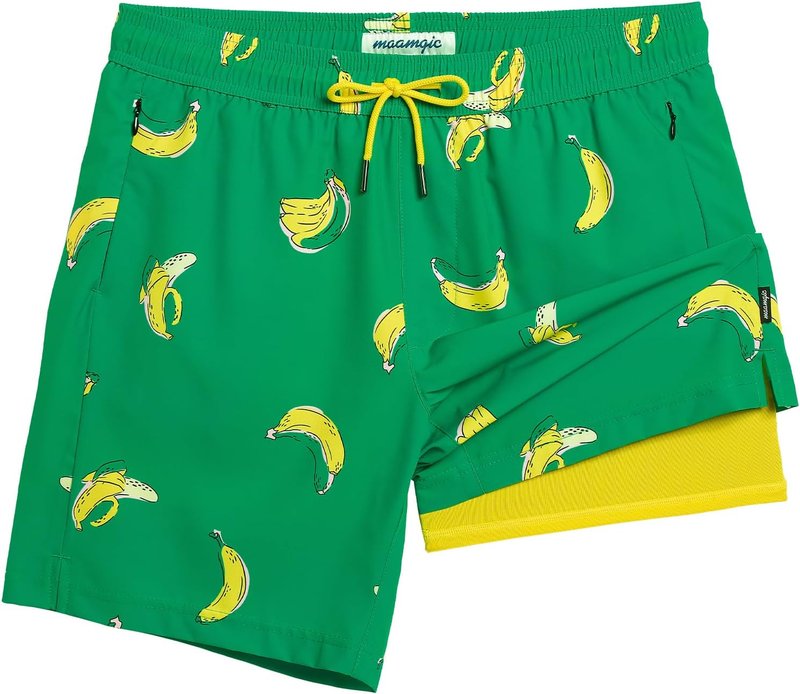 2 in 1 Men's Swim Trunks - 7 Inch Swim Shorts & Board Shorts for Active Lifestyle