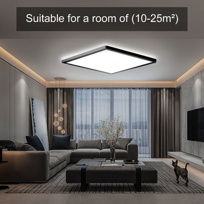 MLOQI 36W LED Bathroom Ceiling Lights, IP44 Waterproof, 5000K Daylight White, LED Ceiling Light for Office Kitchen Hallway Living Room (Black Edge)