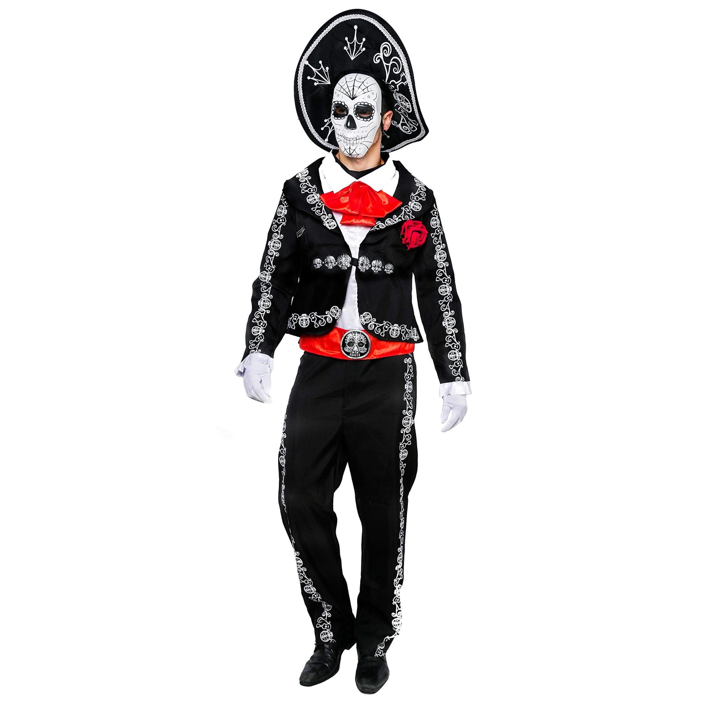 Spooktacular Creations Halloween Mens Day of The Dead Costume, Mariachis Skeleton Costume for Halloween Parties, Cosplay Party (XX-Large)