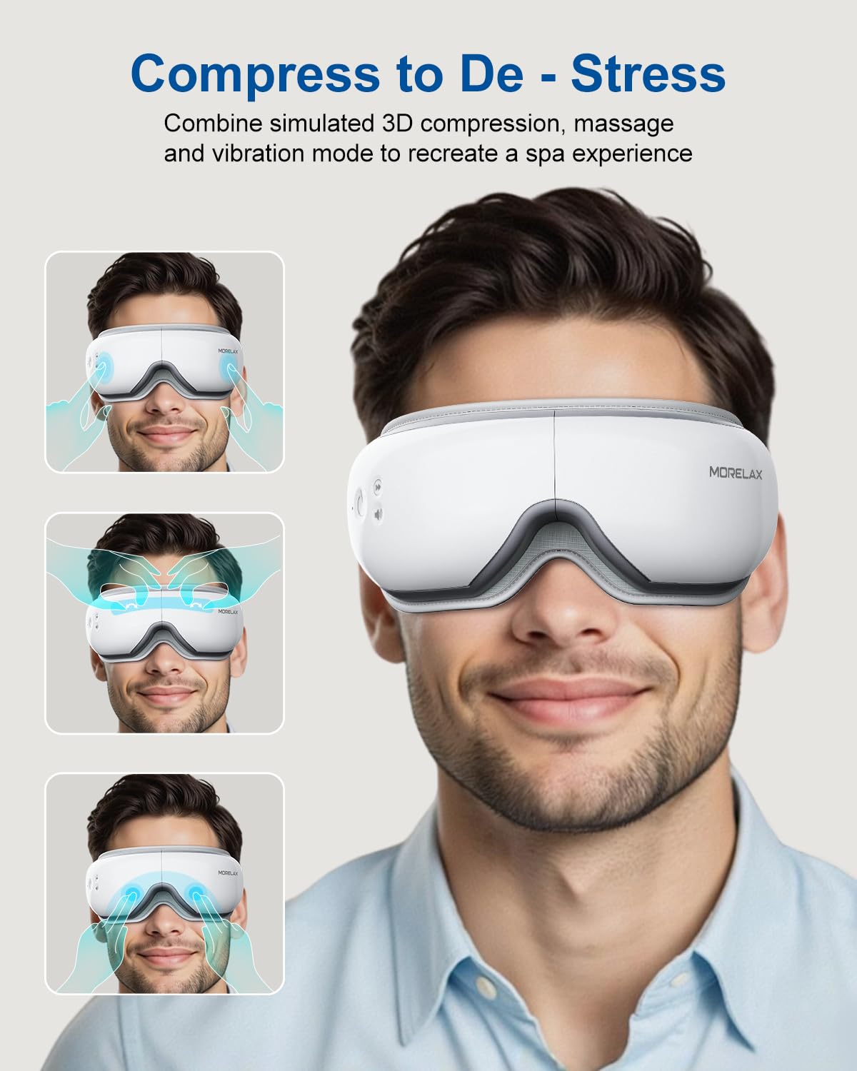 Eye Massager with Heat & Bluetooth Music, Birthday Gifts for Women, Reduce Eye Strain, Headache Relief and Improve Sleep, Eye Care Device for Migraine