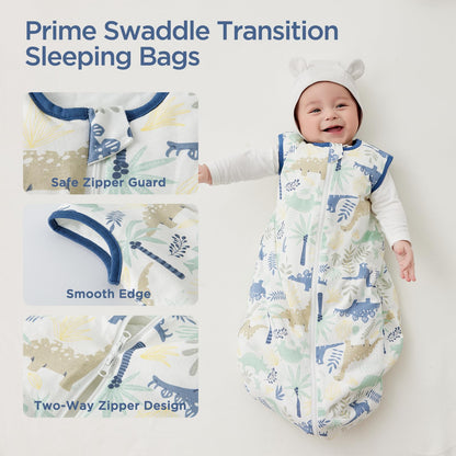 Duomiaomiao Baby Sleeping Bag 1.5 Tog, 100% Cotton Newborn Sleep Sack 18-36 Months Unisex Baby Wearable Blanket for Girl Boy