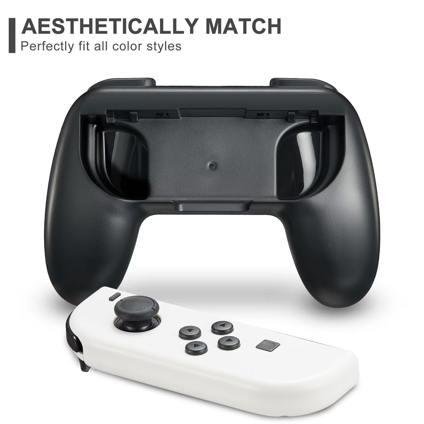 Gepicest Switch Accessories Grip Holder for Joycon Controller Compatible with Switch Handheld Remote, Kit Set Grips Holder for Dual Joycon Remote Controller Black 4 Packs