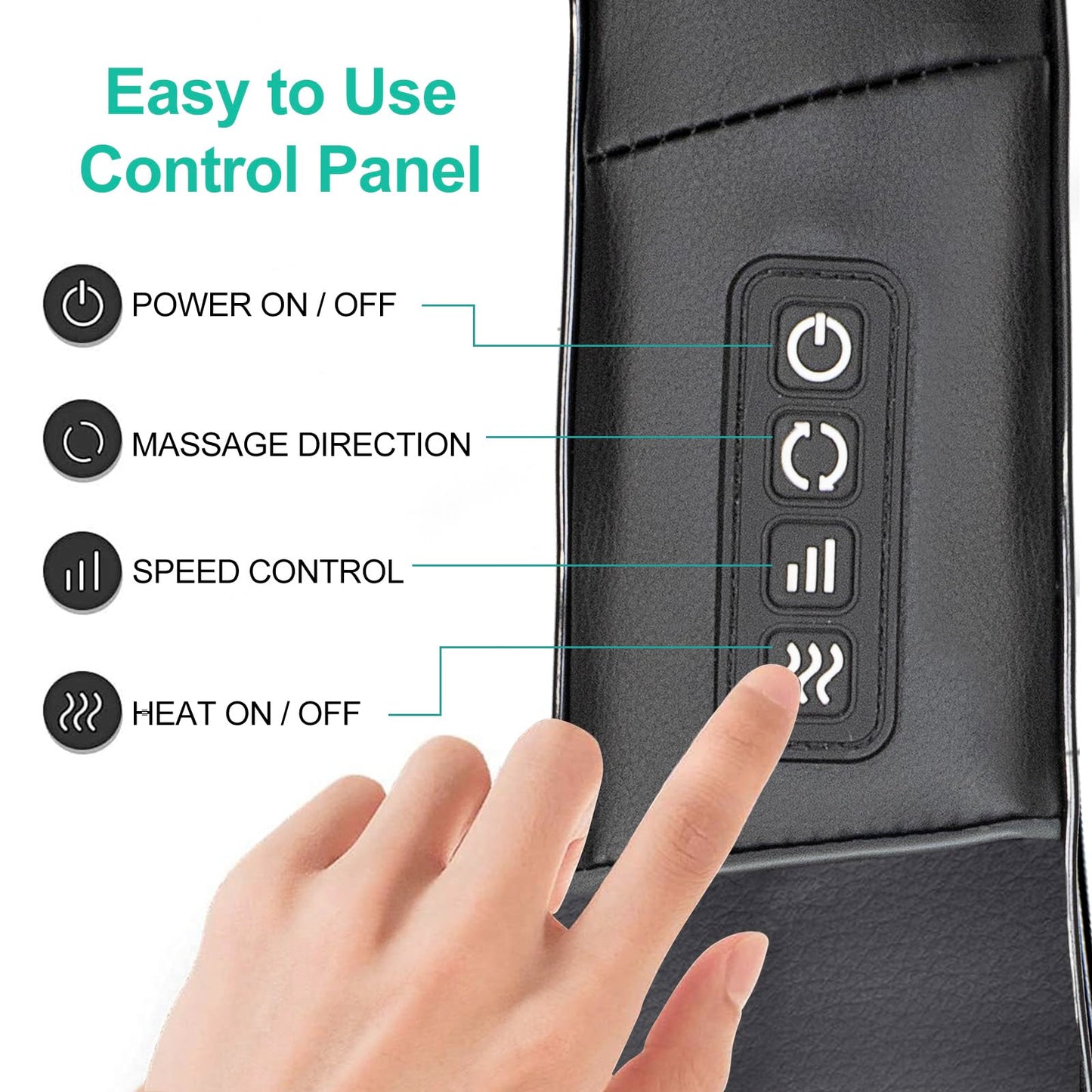 Medcursor Neck Massager, Portable Electric Shiatsu Back Massage Device with Heat, Deep Tissue 3D Kneading Pillow for Muscle Pain Relief (No Battery)