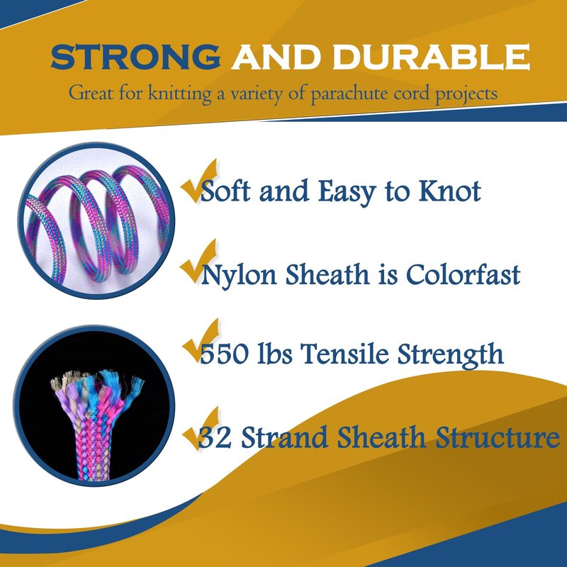 MONOBIN Paracord Rope 100FT for Making Paracord Projects, 4mm 7 Strand Parachute Cord for Lanyard, Survival Bracelets, Clothsline,Hiking (Neon, 100FT)