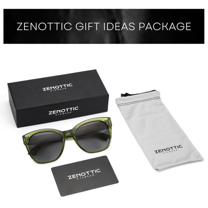 ZENOTTIC Cat Eye Polarized Sunglasses for Women - Oversized Sun Glasses UV400 Protection Retro Shades Designer Style