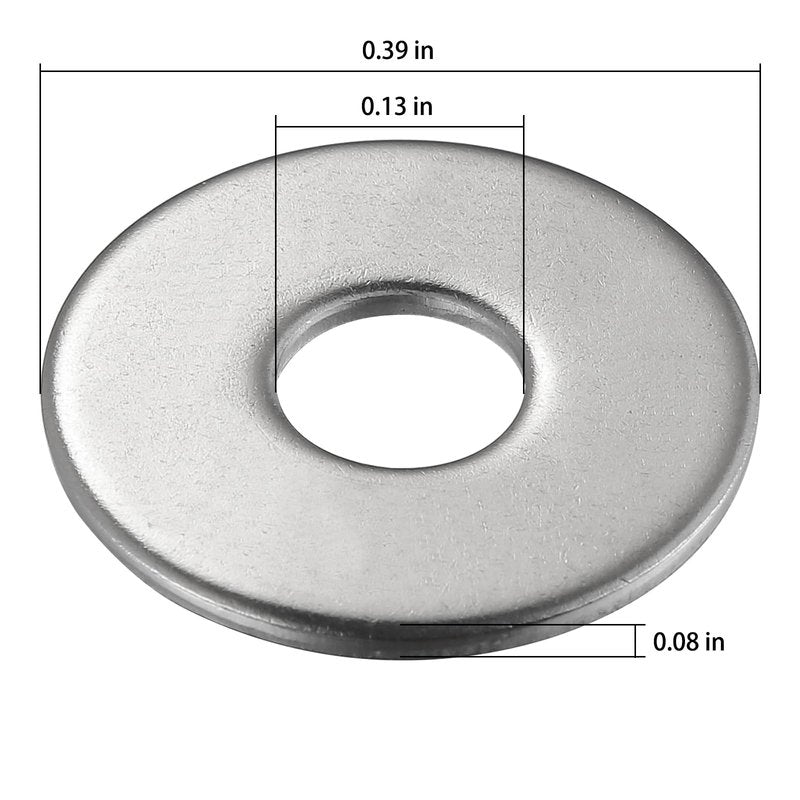 Wensilon (130Pcs)#12x1 Stainless Steel 304 Metal Flat washers for Screws and Bolts, Suitable for Factory Maintenance, Kitchen, Store and Outdoor Construction
