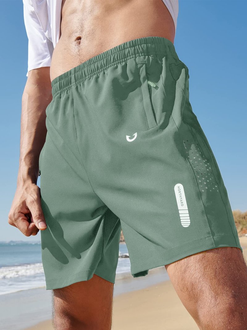 NORTHYARD Men's Athletic Running Shorts Gym Workout 7"/9"/5" Quick Dry Lightweight Sports Basketball Tennis 3 Zipper Pockets LODENFROST S