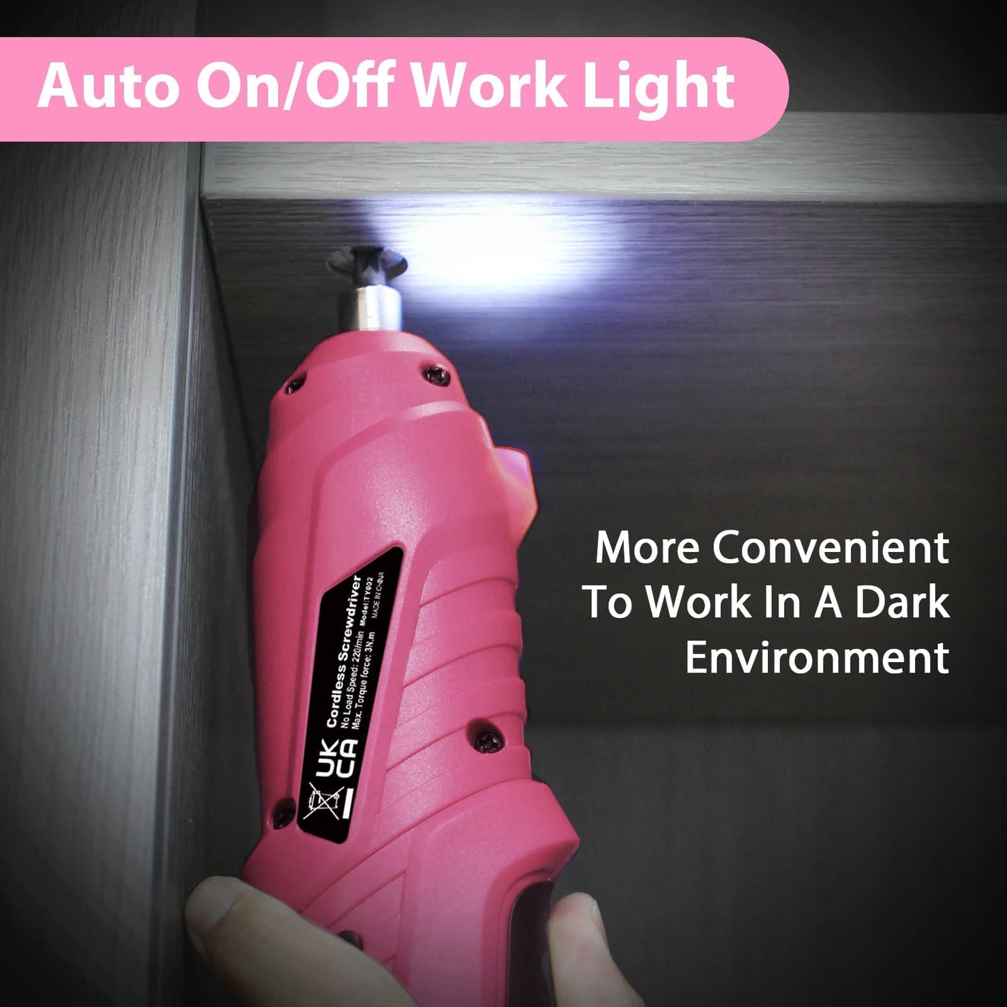 MQFORU Cordless Screwdriver, 48 in 1 Portable Cordless Drills, 3.6V Rechargeable Electric Screwdriver Kit, Dual Position Handle with USB Cable LED Light for Home Office DIY Tools