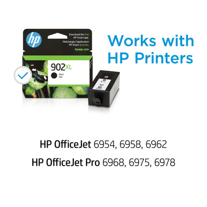 HP 902XL Black High-yield Ink Cartridge for HP Printers | Works with Printer Series: OfficeJet 6954, 6958, 6962, OfficeJet Pro 6968, 6975,, 6978 | Eligible for Instant Ink | T6M14AN