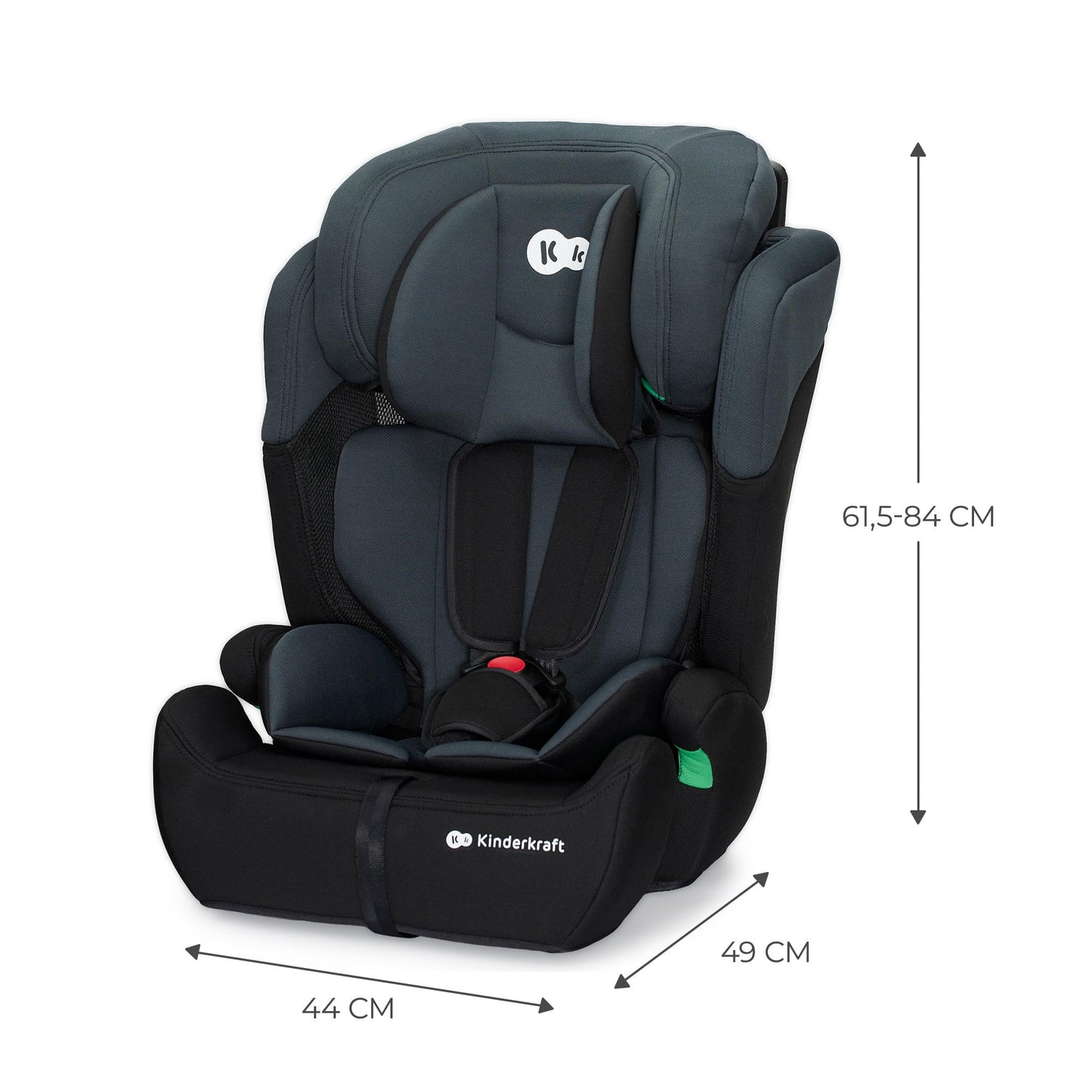 Kinderkraft Car Seat Comfort UP, I-Size Booster Child Seat, with 5 Point Harness, Adjustable Headrest, for Toddlers, Infant, Group 1/2/3, 76-150 cm or less than 18 kg, Black