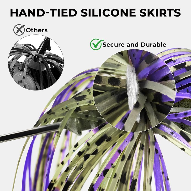 MadBite Bladed Jig Fishing Lures - Multi-Color Kits with Vibrating Action & Sharp Hooks | 3/8 oz & 1/2 oz Sizes, Includes Storage Box