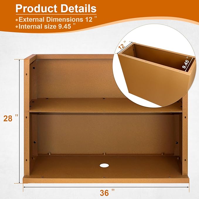 Corten Steel Planter Box 36"x12"x28", Metal Planter Spliced Flower Pot with Partitions, Outdoor & Indoor Large Rectangular Planter Box for Porch, Patio, Garden, Commercial Décor
