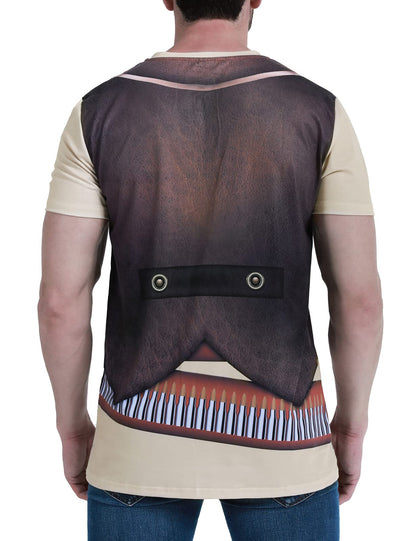 Funny World Men's Western Cowboy Costume T-Shirts, X-Large, Brown