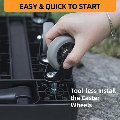 Folding Hand Trucks, Heavy Duty Dolly Cart with 6 Wheels & 2 Elastic Ropes, Foldable & Ideal for Luggage, Travel, Moving, Shopping, Office Use, Hold Up to 500 LB, Easy to Store, Black