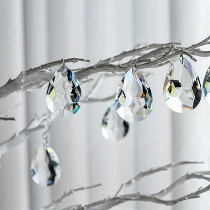 H&D 10pcs 50mm Chandelier Crystal Prisms Pendants - Clear Crystal Teardrops Parts