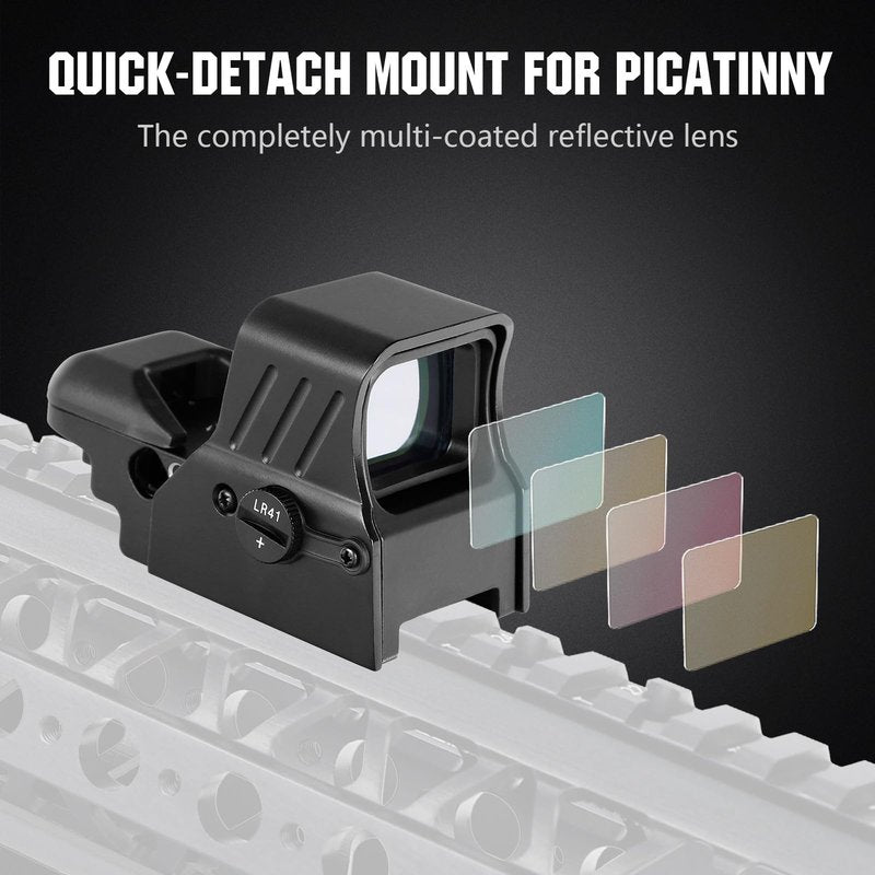 ohhunt Multiple Reticle Red Green Dot Sight Quick Detach Mount for Picatinny 1X22X33mm Wide Objective Diameters Optics