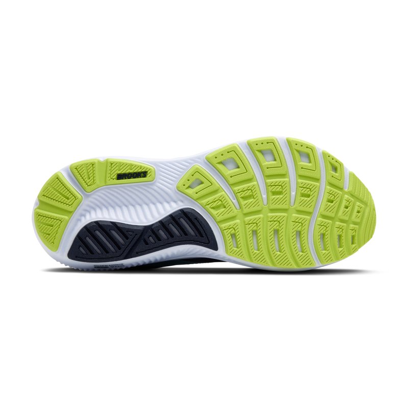 Brooks Men’s Ghost 17 Neutral Running Shoe - Peacoat/Lime/Blue - 9 Medium