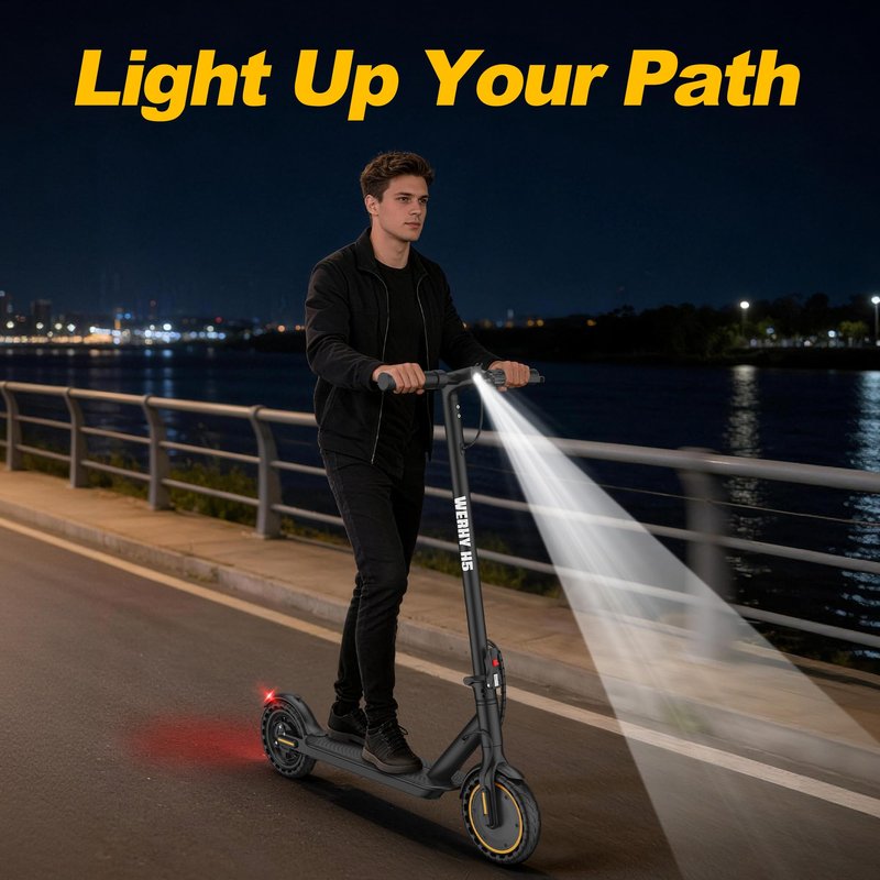 WERHY Electric Scooter, 500W/800W/1000W Powerful Motor & 19/22 MPH Top Speed, 16/25 Miles Range, Folding E Scooter with Dual Braking for Teens and Adults