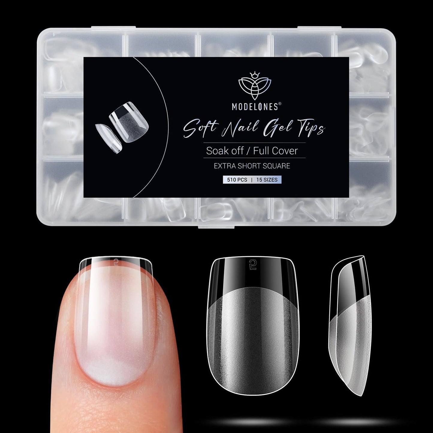 modelones 9 in One Gel Nail Glue Brush On Nail Glue 15 ml for Tips, Rhinestones, Base Coat, Blooming Art Gel Kit for Press on Nails Acrylic Tips U V Lamp Needed 2Pcs