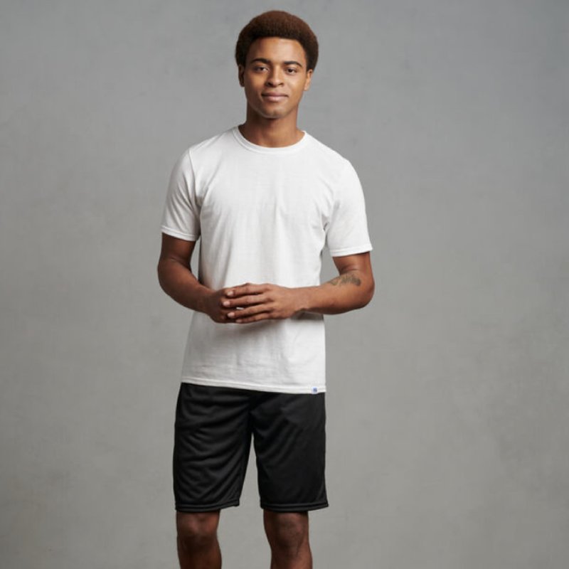 Russell Athletic Men's Dri-Power Performance Short with Pockets Shorts, Black, M