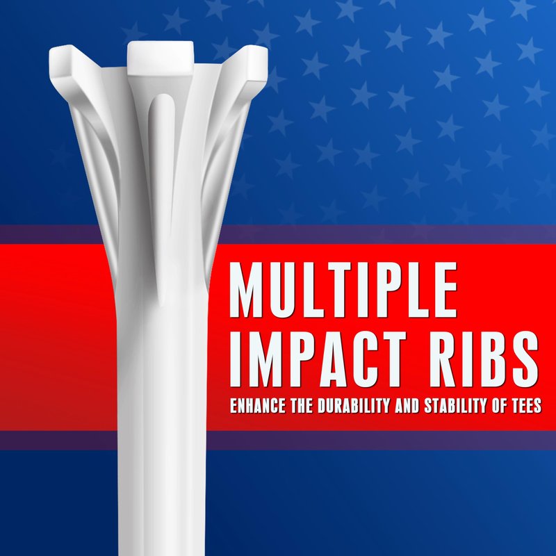 CHAMPKEY 5-Prong Plastic Golf Tees 120 Pack - Star and Stripe Marking System Golf Plastic Tees - Includes 100 Pcs 3-1/4" and 20 Pcs 1-1/2" Plastic GLF Tees (3-1/4")