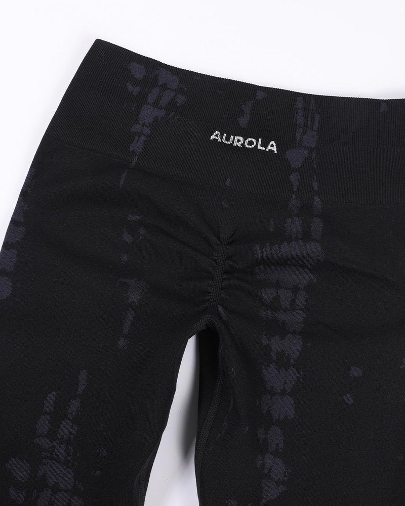 AUROLA Serpent Seamless Scrunch Workout Leggings for Women,Tummy Control Squat Proof Thick Pants,Black,M