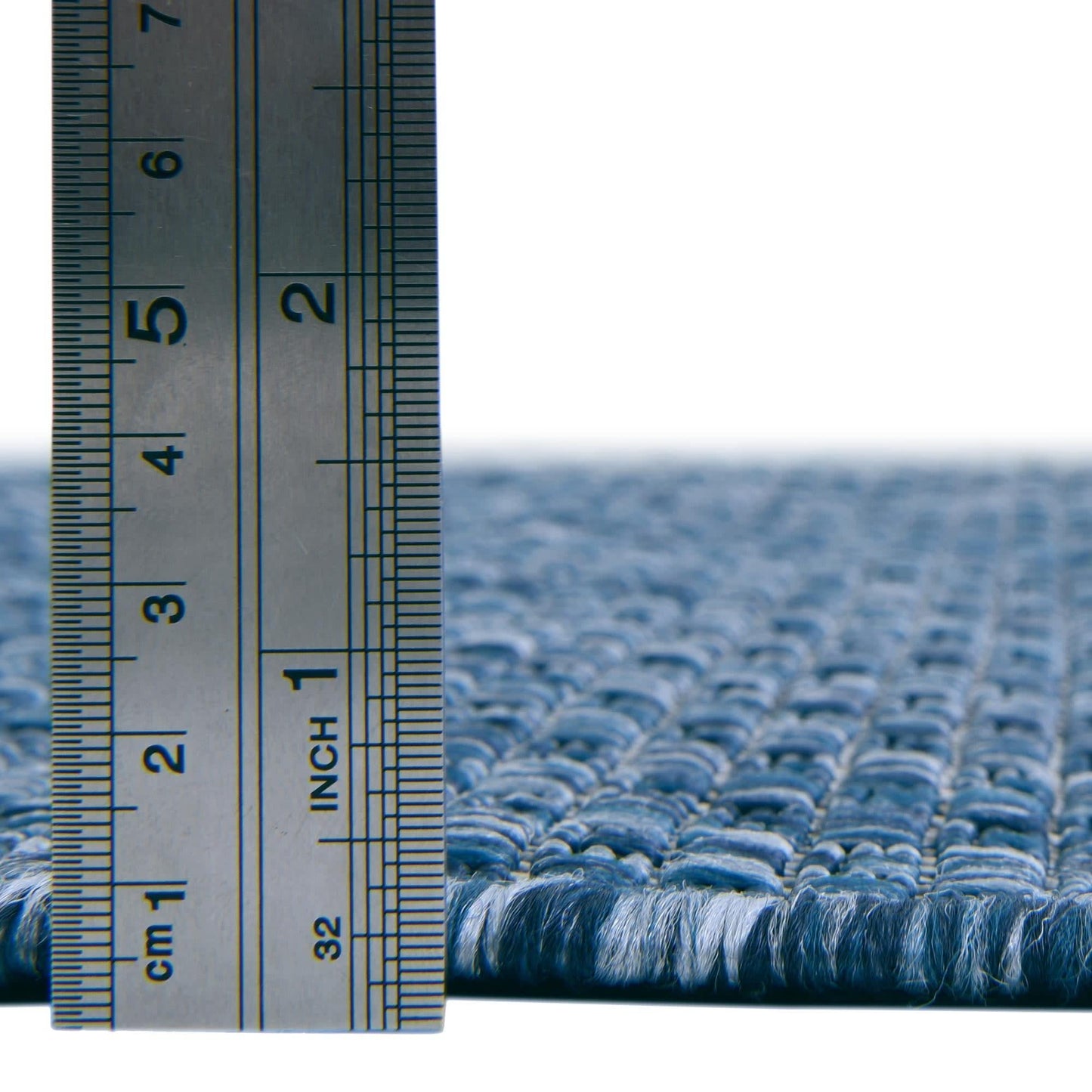 Unique Loom Collection Casual Transitional Solid Heathered Indoor/Outdoor Flatweave Area Rug (7' 10" Square, Blue/Navy Blue)