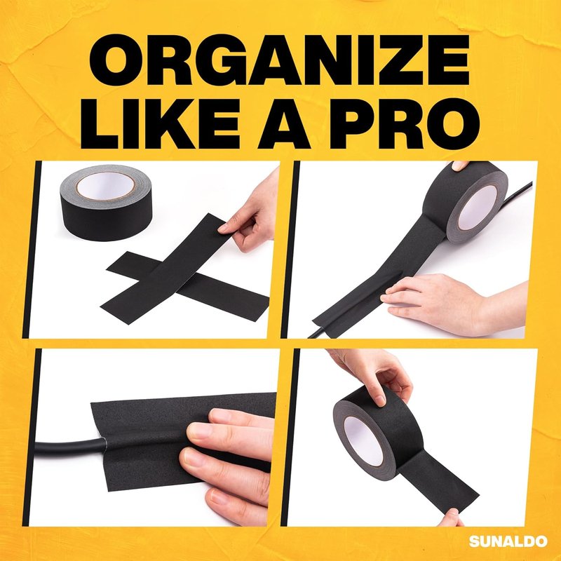 Heavy Duty Gaffers Tape - Easy to Rip, Residue-Free, Matte Finish | Black, 2" x 30 Yards
