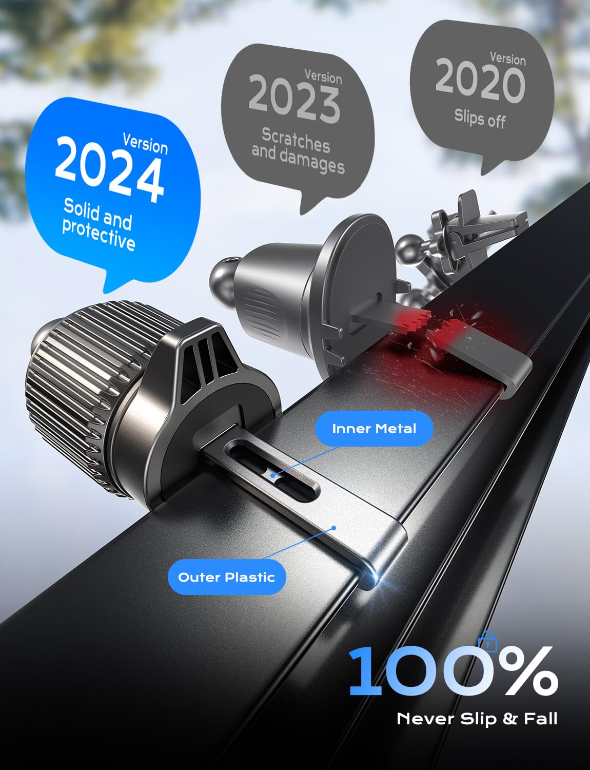 CHGeek for 15W Magsafe Car Mount Charger, iPhone Wireless Car Charger Magnetic Car Phone Holder Mount Fit iPhone 16 15 14 13 Magsafe Case, Vent/Windshield/Dash Phone Mount Holder Fast Cooling Charger