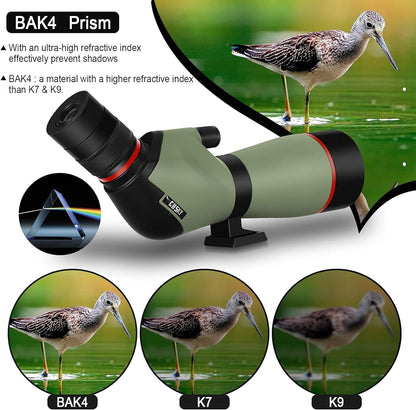 Gosky Spotting Scope, 20-60x60 Spotting Scopes for Target Shooting & Hunting & Bird Watching, BAK4 High Definition, Angled Spotter Scope with Tripod, Phone Adapter, Carrying Bag