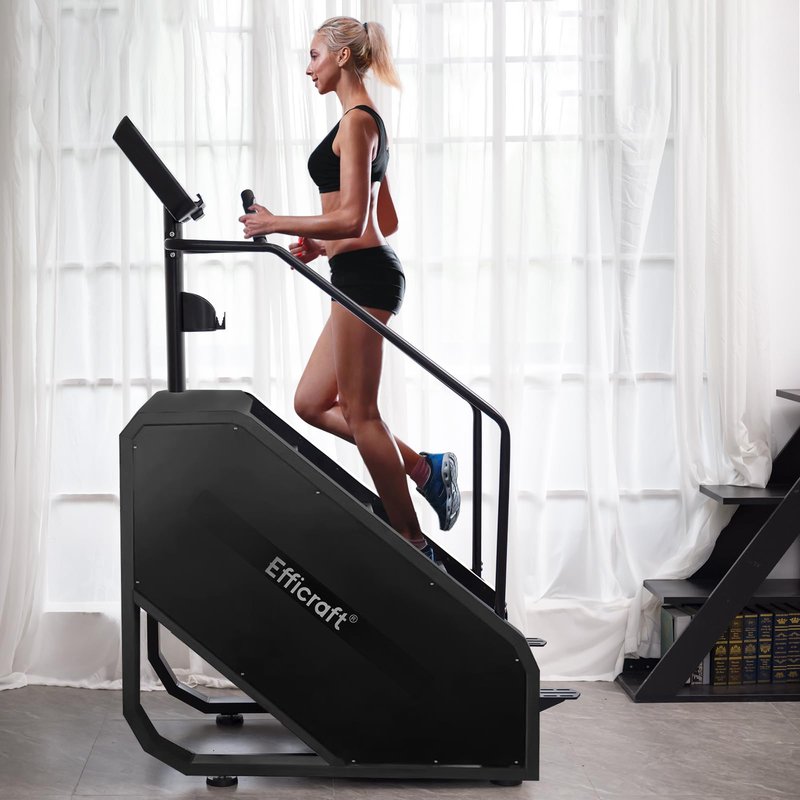 EFFICRAFT Stairmaster Machine with LED Screen, Commercial Grade Stair Climber, 15 Speed Levels Stair Master for Exercise at Home, 15-188 Steps/Min, White Iron Shell