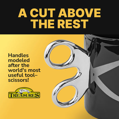 Scissors Handle Coffee Mug, 11oz - Fairly Odd Novelties - Fun Barber Hairdresser Arts 7 Crafts Tea Cup Gift